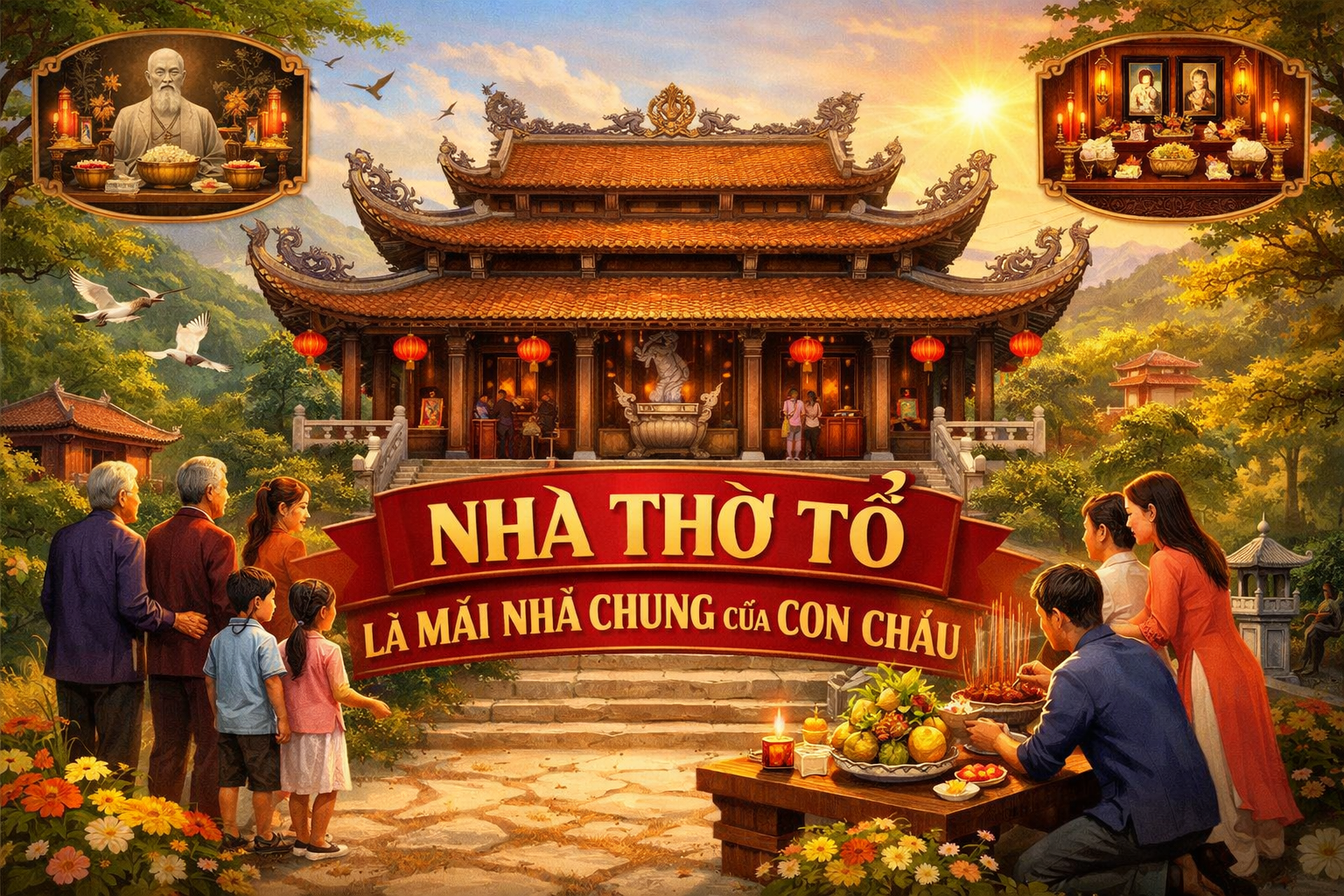 NHÀ THỜ TỔ LÀ MÁI NHÀ CHUNG CỦA CON CHÁU