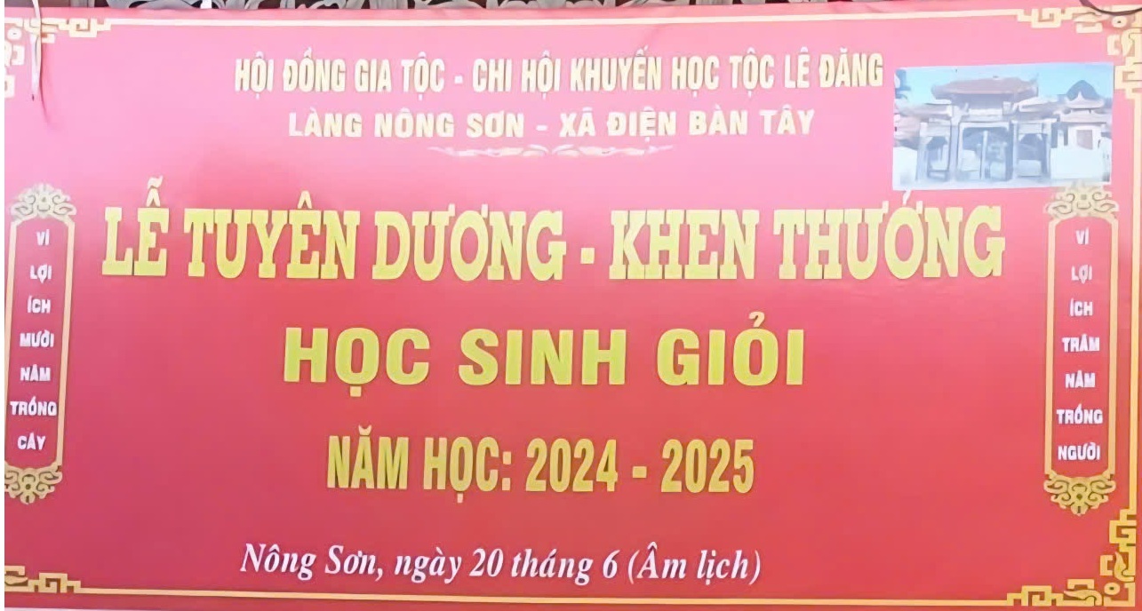 LỄ TUYÊN DƯƠNG HỌC SINH GIỎI NĂM HỌC 2024-2025  -  TỘC LÊ ĐĂNG